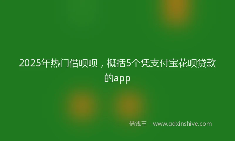2025年热门借呗呗，概括5个凭支付宝花呗贷款的app