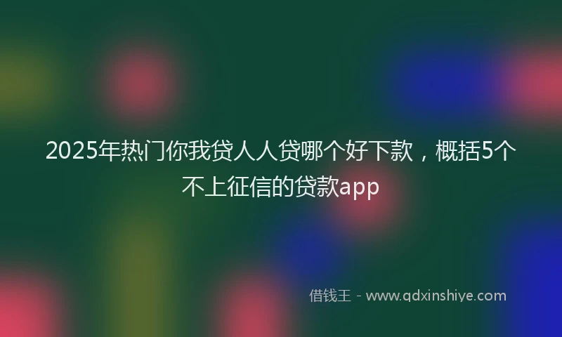 2025年热门你我贷人人贷哪个好下款，概括5个不上征信的贷款app