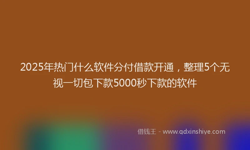 2025年热门什么软件分付借款开通，整理5个无视一切包下款5000秒下款的软件