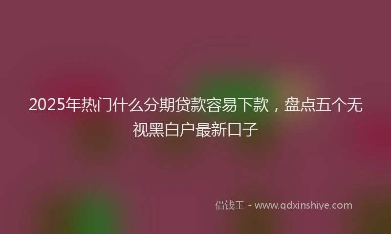 2025年热门什么分期贷款容易下款，盘点五个无视黑白户最新口子