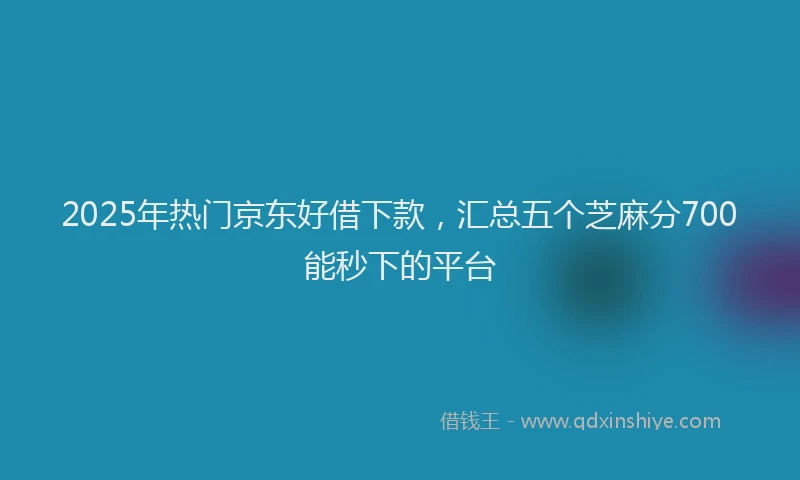 2025年热门京东好借下款，汇总五个芝麻分700能秒下的平台