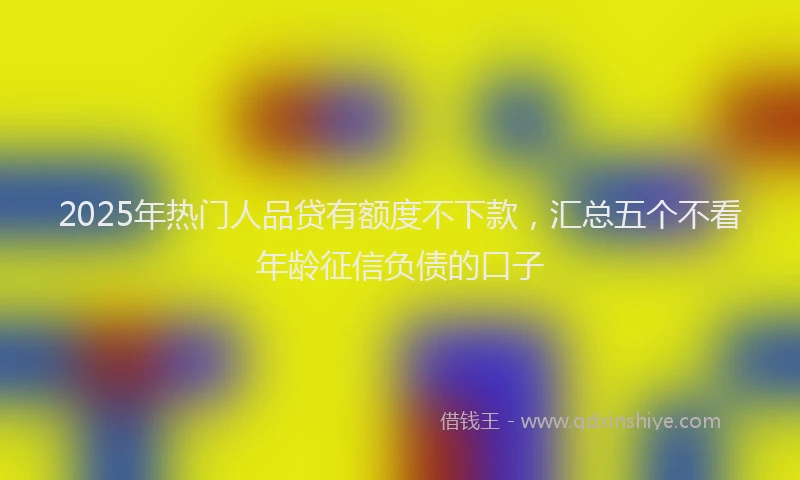 2025年热门人品贷有额度不下款，汇总五个不看年龄征信负债的口子