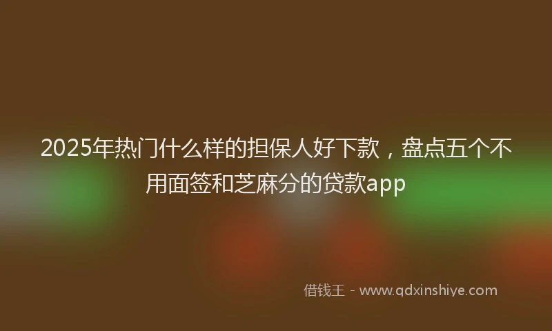 2025年热门什么样的担保人好下款，盘点五个不用面签和芝麻分的贷款app