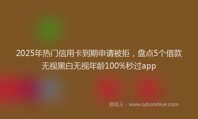 2025年热门信用卡到期申请被拒，盘点5个借款无视黑白无视年龄100%秒过app