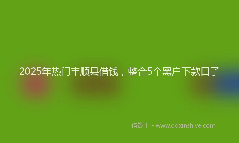 2025年热门丰顺县借钱，整合5个黑户下款口子
