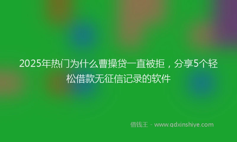 2025年热门为什么曹操贷一直被拒，分享5个轻松借款无征信记录的软件