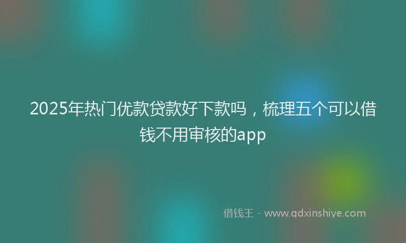2025年热门优款贷款好下款吗，梳理五个可以借钱不用审核的app