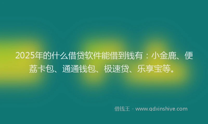 2025年的什么借贷软件能借到钱有：小金鹿、便荔卡包、通通钱包、极速贷、乐享宝等。