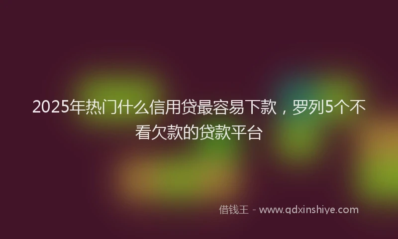 2025年热门什么信用贷最容易下款，罗列5个不看欠款的贷款平台