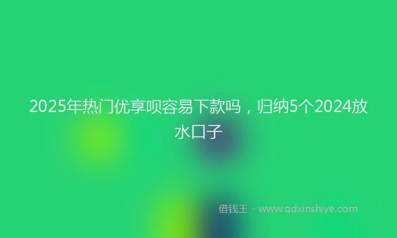 2025年热门优享呗容易下款吗，归纳5个2024放水口子