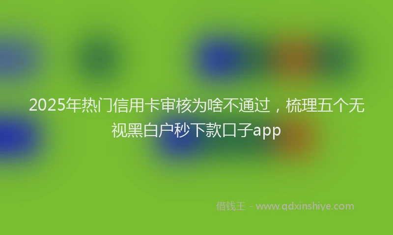 2025年热门信用卡审核为啥不通过，梳理五个无视黑白户秒下款口子app