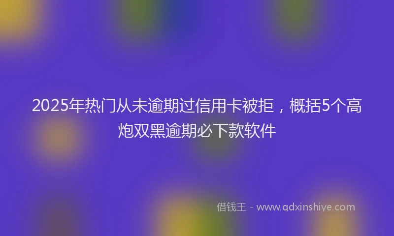 2025年热门从未逾期过信用卡被拒，概括5个高炮双黑逾期必下款软件