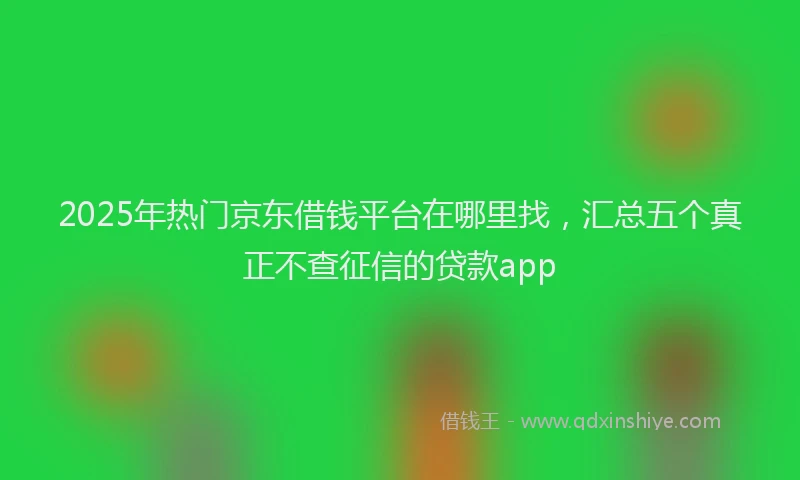 2025年热门京东借钱平台在哪里找，汇总五个真正不查征信的贷款app