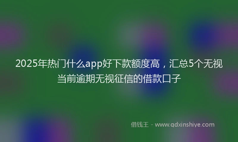 2025年热门什么app好下款额度高，汇总5个无视当前逾期无视征信的借款口子