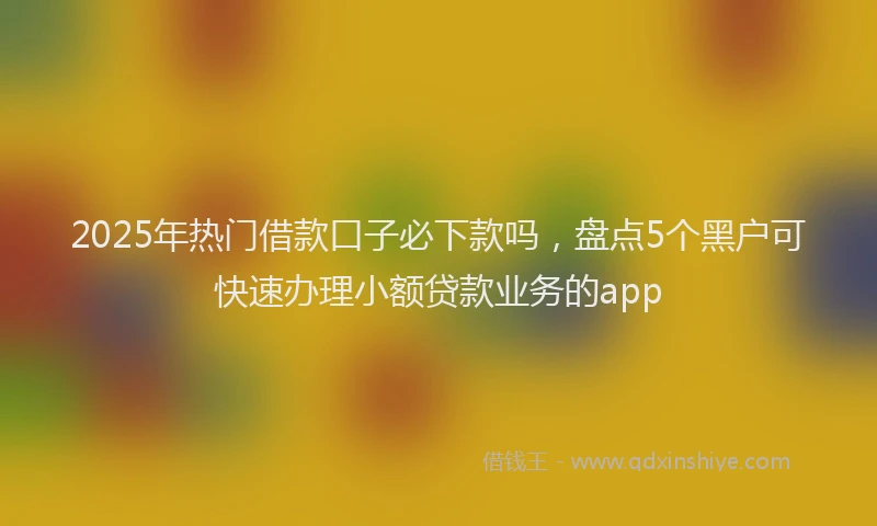 2025年热门借款口子必下款吗，盘点5个黑户可快速办理小额贷款业务的app
