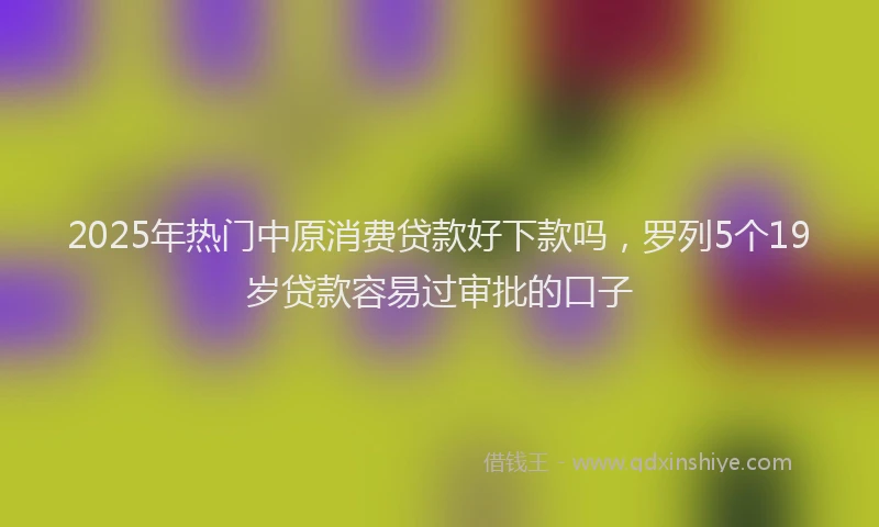 2025年热门中原消费贷款好下款吗，罗列5个19岁贷款容易过审批的口子