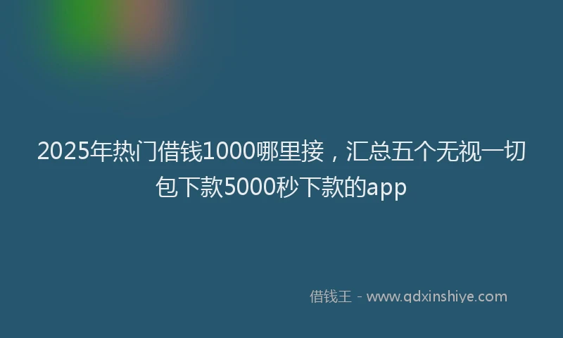 2025年热门借钱1000哪里接，汇总五个无视一切包下款5000秒下款的app