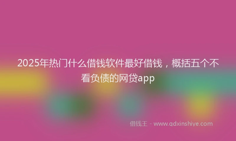 2025年热门什么借钱软件最好借钱，概括五个不看负债的网贷app