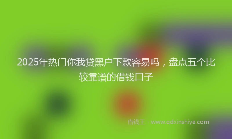 2025年热门你我贷黑户下款容易吗，盘点五个比较靠谱的借钱口子