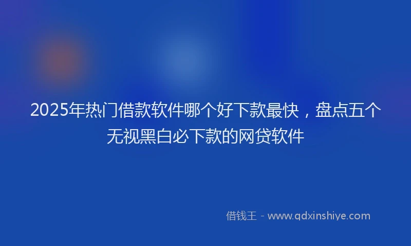 2025年热门借款软件哪个好下款最快，盘点五个无视黑白必下款的网贷软件