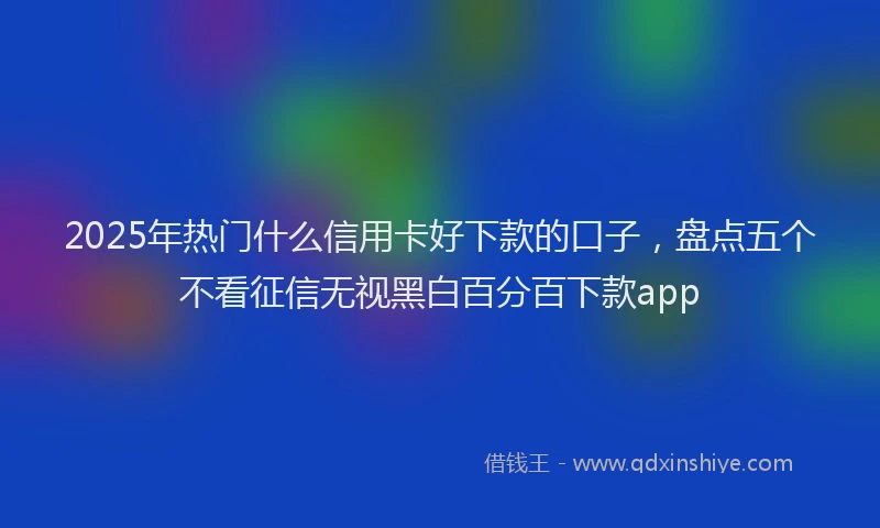 2025年热门什么信用卡好下款的口子，盘点五个不看征信无视黑白百分百下款app