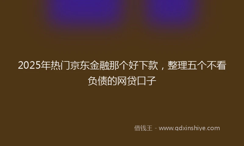 2025年热门京东金融那个好下款，整理五个不看负债的网贷口子