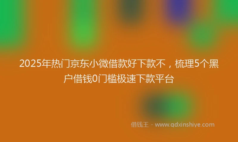 2025年热门京东小微借款好下款不，梳理5个黑户借钱0门槛极速下款平台