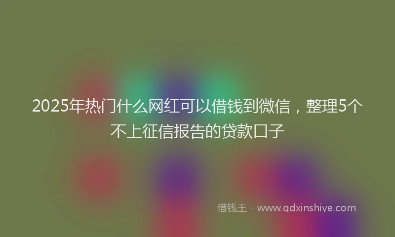2025年热门什么网红可以借钱到微信，整理5个不上征信报告的贷款口子