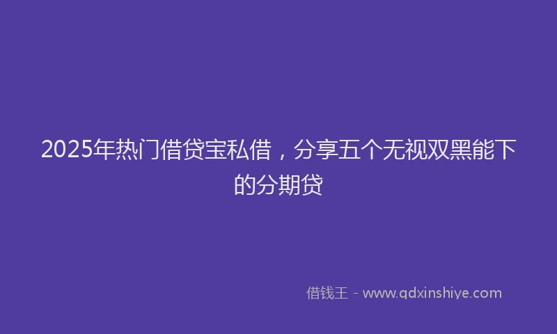 2025年热门借贷宝私借，分享五个无视双黑能下的分期贷