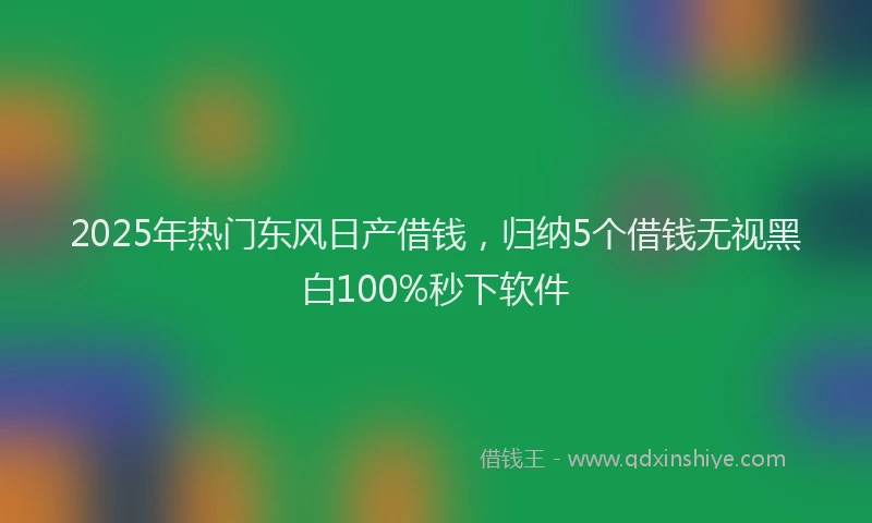 2025年热门东风日产借钱，归纳5个借钱无视黑白100%秒下软件