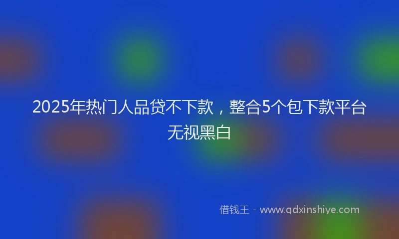 2025年热门人品贷不下款，整合5个包下款平台无视黑白