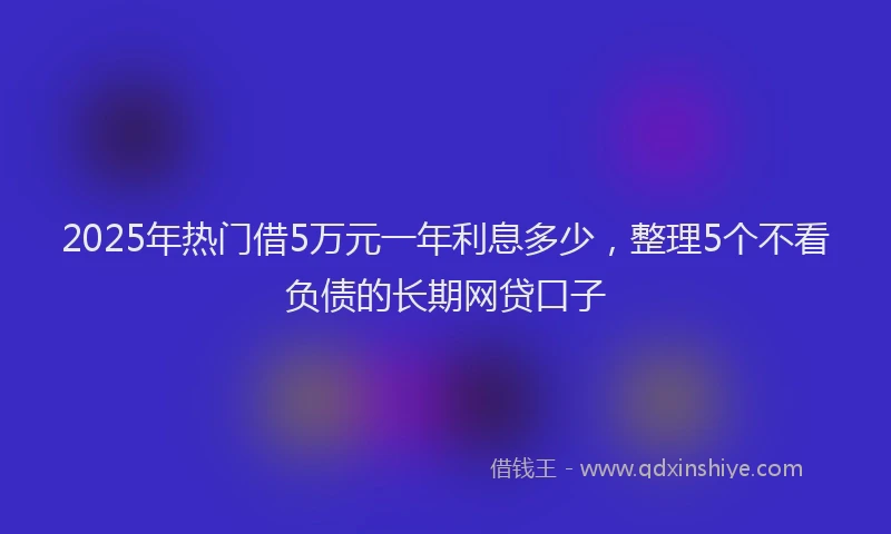 2025年热门借5万元一年利息多少，整理5个不看负债的长期网贷口子