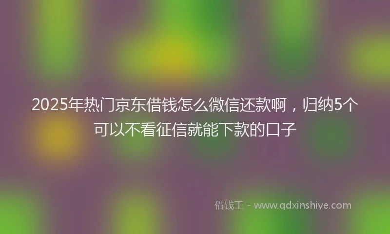 2025年热门京东借钱怎么微信还款啊，归纳5个可以不看征信就能下款的口子
