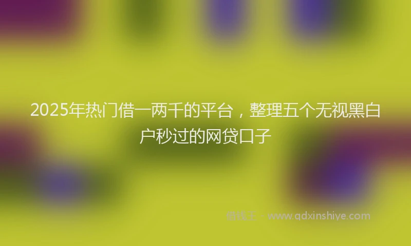 2025年热门借一两千的平台，整理五个无视黑白户秒过的网贷口子