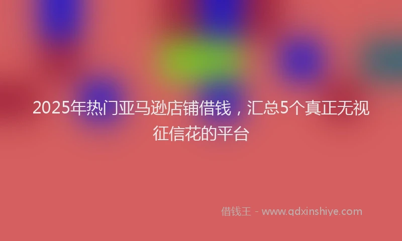 2025年热门亚马逊店铺借钱，汇总5个真正无视征信花的平台