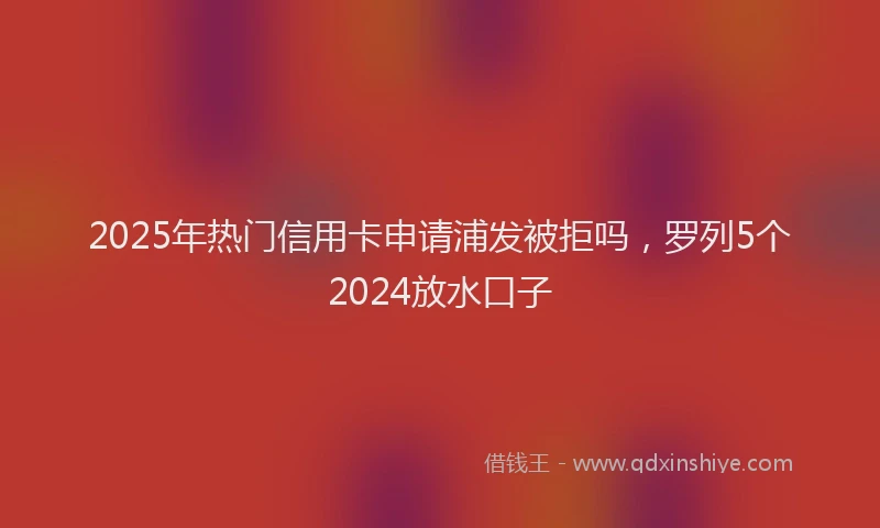 2025年热门信用卡申请浦发被拒吗，罗列5个2024放水口子