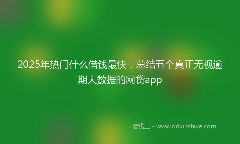 2025年热门什么借钱最快，总结五个真正无视逾期大数据的网贷app
