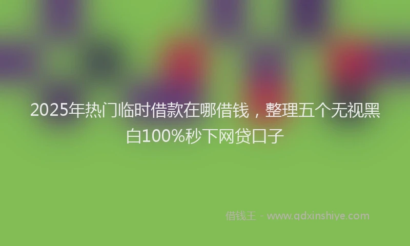 2025年热门临时借款在哪借钱，整理五个无视黑白100%秒下网贷口子