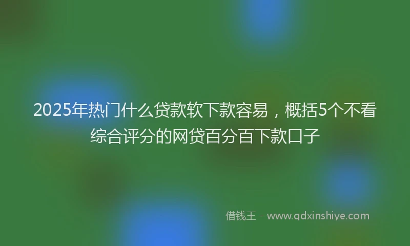 2025年热门什么贷款软下款容易，概括5个不看综合评分的网贷百分百下款口子