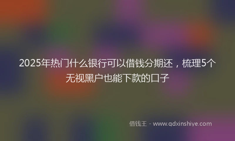 2025年热门什么银行可以借钱分期还，梳理5个无视黑户也能下款的口子