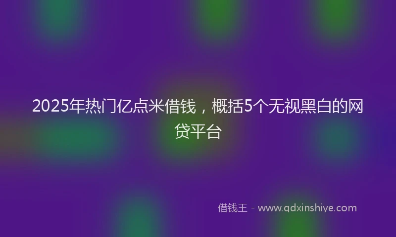 2025年热门亿点米借钱，概括5个无视黑白的网贷平台
