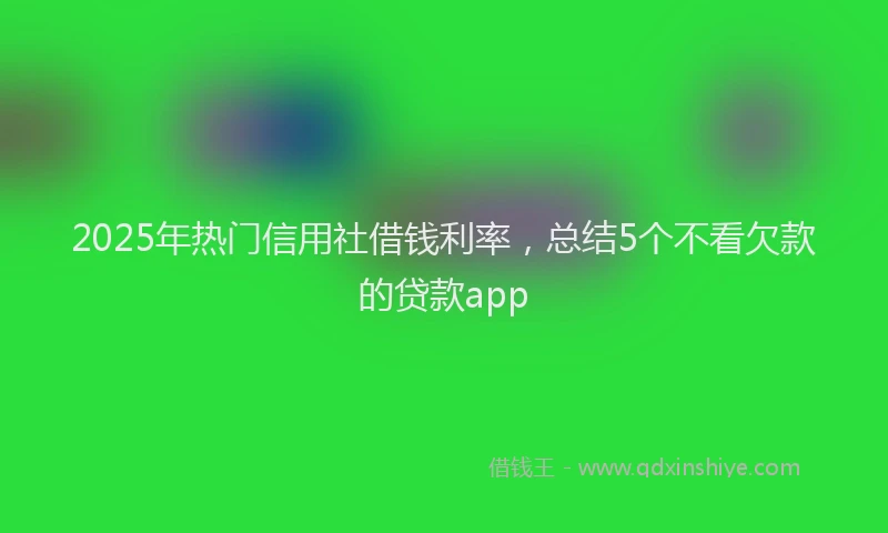 2025年热门信用社借钱利率，总结5个不看欠款的贷款app