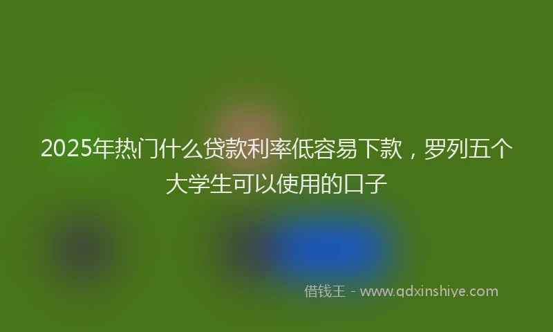 2025年热门什么贷款利率低容易下款，罗列五个大学生可以使用的口子