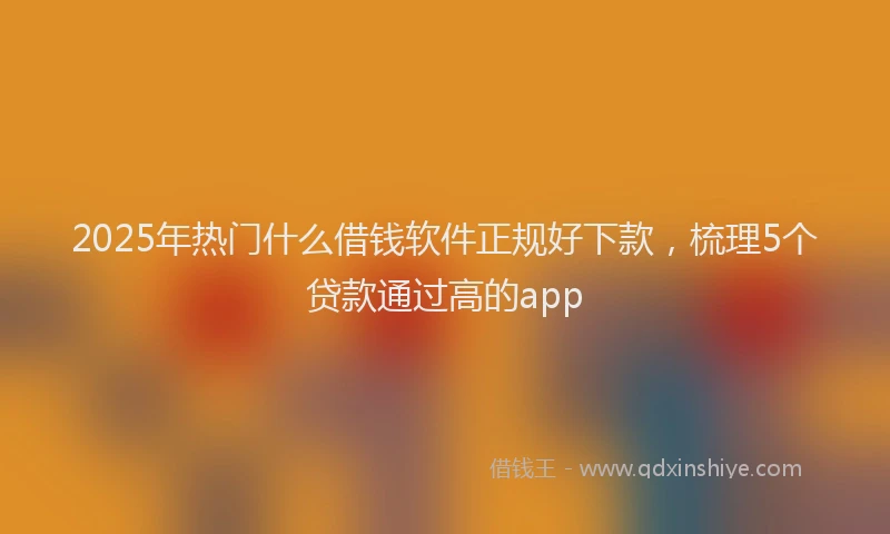 2025年热门什么借钱软件正规好下款，梳理5个贷款通过高的app