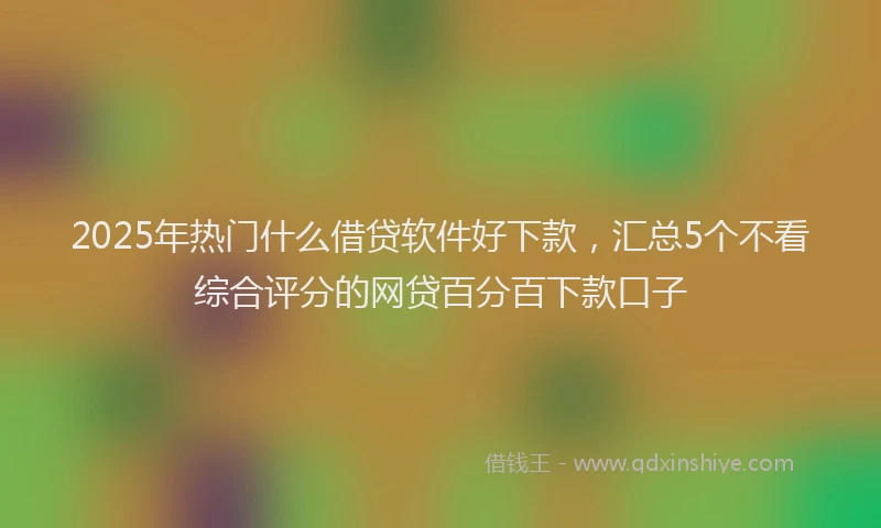 2025年热门什么借贷软件好下款，汇总5个不看综合评分的网贷百分百下款口子