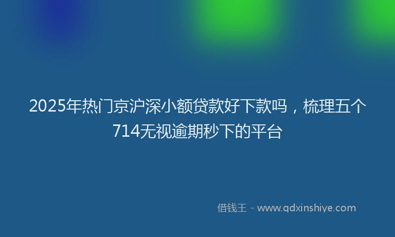 2025年热门京沪深小额贷款好下款吗，梳理五个714无视逾期秒下的平台