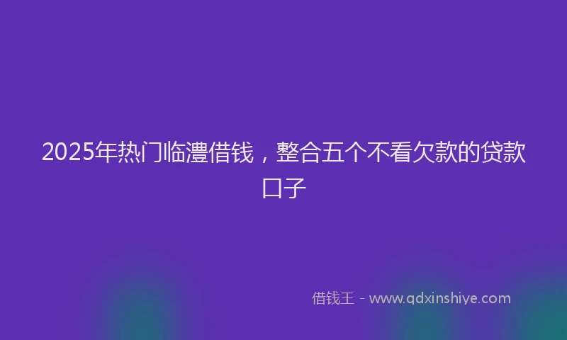 2025年热门临澧借钱，整合五个不看欠款的贷款口子