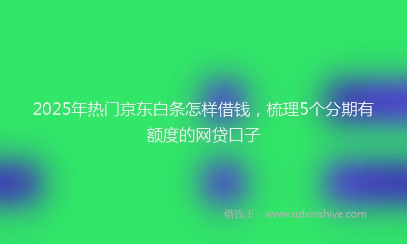 2025年热门京东白条怎样借钱，梳理5个分期有额度的网贷口子