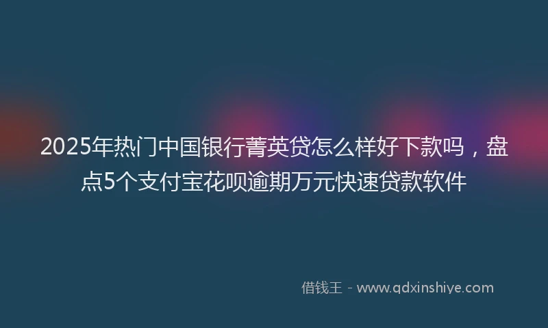 2025年热门中国银行菁英贷怎么样好下款吗，盘点5个支付宝花呗逾期万元快速贷款软件