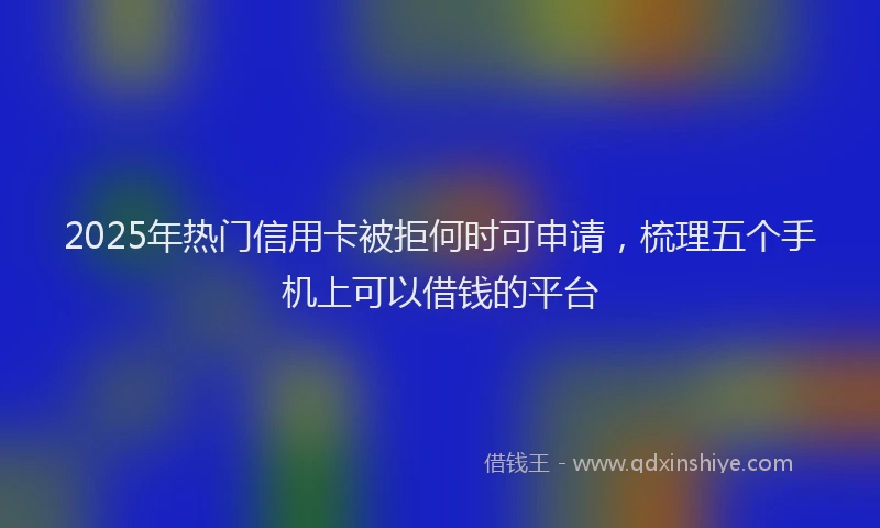 2025年热门信用卡被拒何时可申请，梳理五个手机上可以借钱的平台